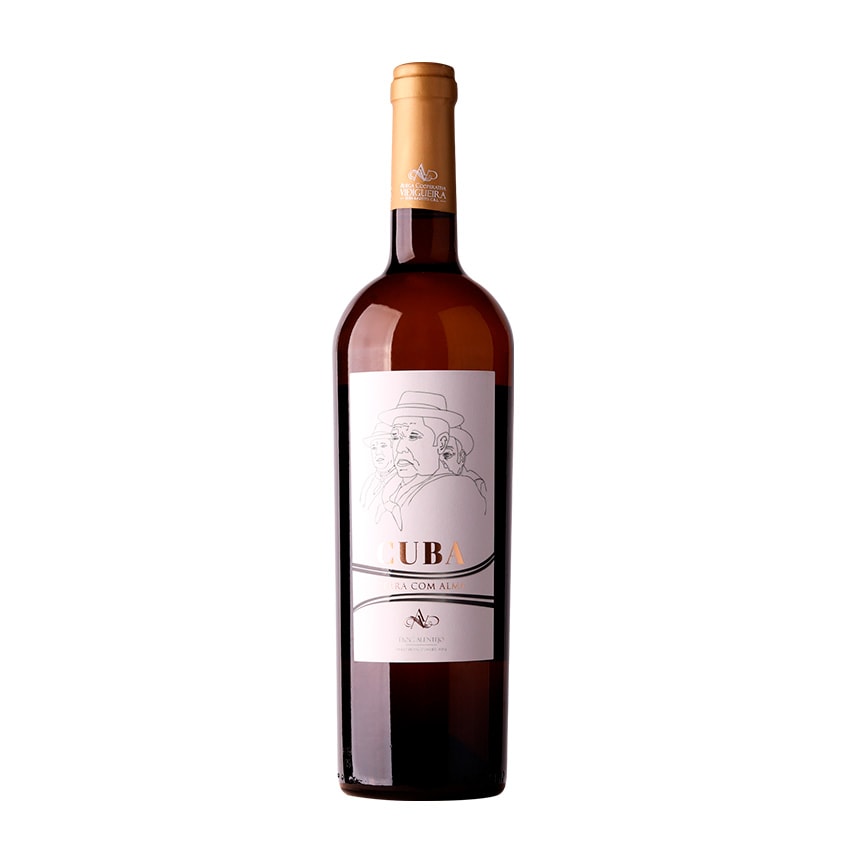 Garrafa de vinho alentejano Cuba - Terra com Alma Branco 0,75L. Vinho ACVCA